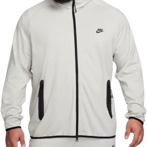 NWOT Nike Tech Men's Lightweight Knit Full-zip Hoodie Mens Grey/Black